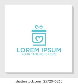 happy gift logo design vector, gift logo icon design inspiration