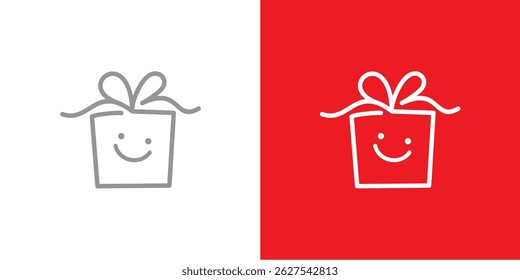 happy gift logo, stylized image, holiday