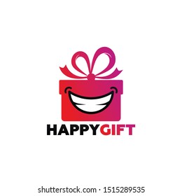 Happy Gift Logo Template Design