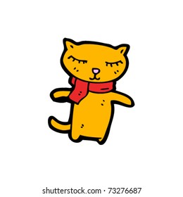 happy ginger cat cartoon