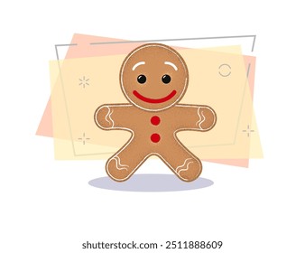 Happy gingerbread cookie. Smiling, joy, dessert. Can be used for topics like food, sweet, candy