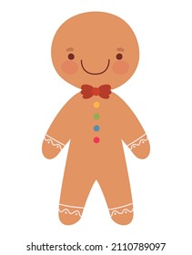 happy gingerbread man design with bow