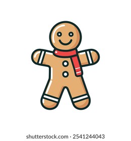 Happy gingerbread man. Festive gingerbread person, joyful holiday treat, symbolizes warmth and cheer. Perfect for winter celebrations.