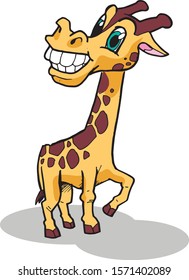 Happy Giraffe Cartoon Vector Illustration