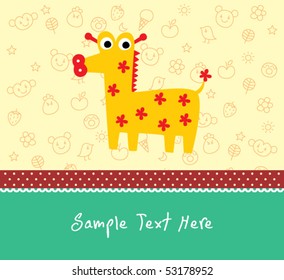 happy giraffe greeting card