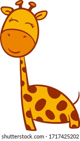Happy giraffe, illustration, vector on white background