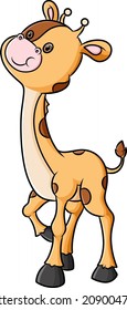 The happy giraffe is very excited and smiling of illustration