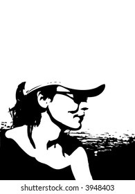 happy girl with cap and sunglasses