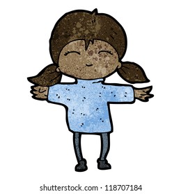 happy girl cartoon