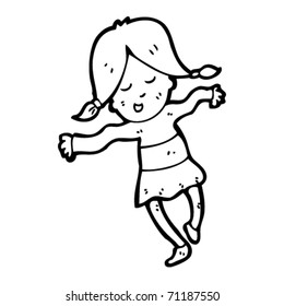 happy girl cartoon