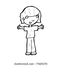 happy girl cartoon