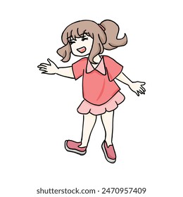 happy girl cartoon anime illustration