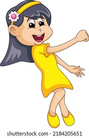 The happy girl cartoon vector illustration