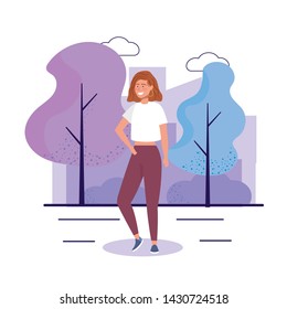 happy girl with casual clothe and hairstyle