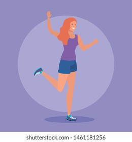happy girl with casual clothes and hairstyle