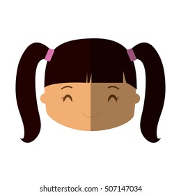 happy girl character avatar vector illustration design