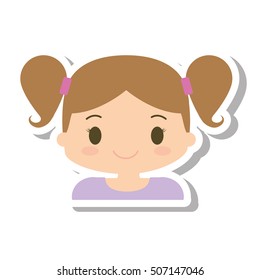 happy girl character avatar vector illustration design