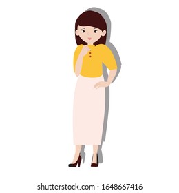 Happy girl concept. Creative idea design. Flat vector illustration for template, brochure or presentation.