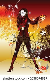 Happy girl creative vector design.