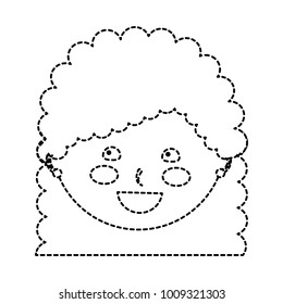 happy girl with curly hair kid child icon image 