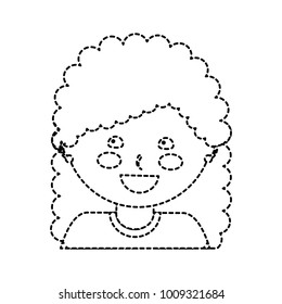 happy girl with curly hair kid child icon image 