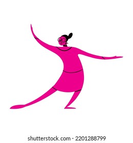 happy girl dancer abstract, isolated icon