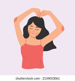 happy girl doing love heart hand sign gesture illustration