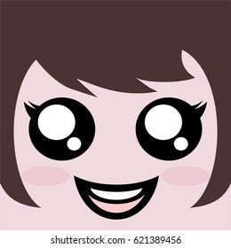 happy girl expression draw