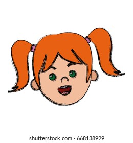 happy girl face character female young