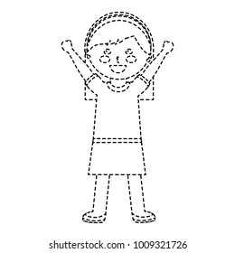 happy girl with headband kid child icon image 