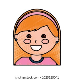 happy girl with headband kid child icon image 