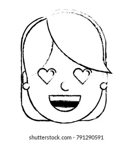 happy girl with her smiling face and heart shape eyes