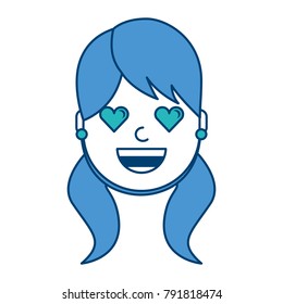 happy girl with her smiling face and heart shape eyes