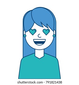 happy girl with her smiling face and heart shape eyes