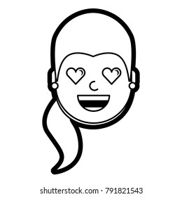 happy girl with her smiling face and heart shape eyes
