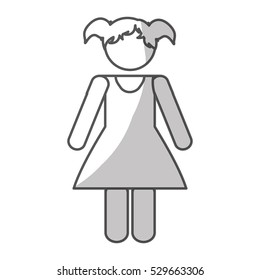 happy girl icon over white background. pictogram design. vector illustration