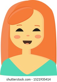 Happy girl, illustration, vector on white background.