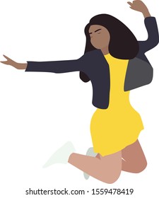 Menina feliz, ilustração, vetor sobre fundo branco.
