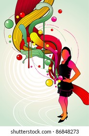 happy girl jumping vector