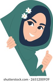Happy girl peeking, Happy Iran Revolution day