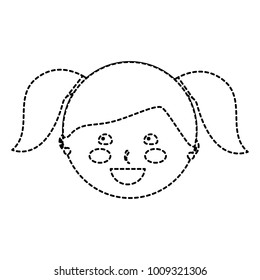 happy girl with pigtails kid child icon image 