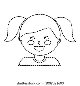 happy girl with pigtails kid child icon image 