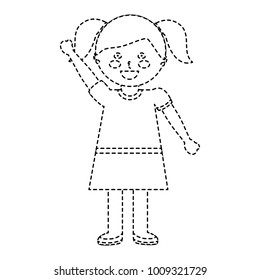 happy girl with pigtails kid child icon image 