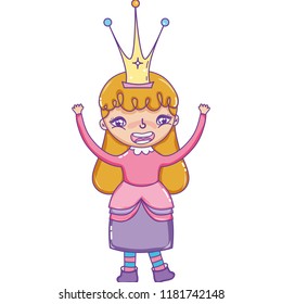 happy girl queen with crown accessory
