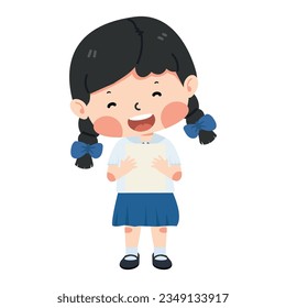 Happy girl student holding paper sheet