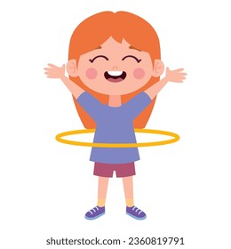 happy girl with ula ula isolated icon
