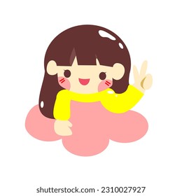 Happy girl  Vector allows for easy customization