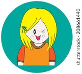 Happy girl, vector format