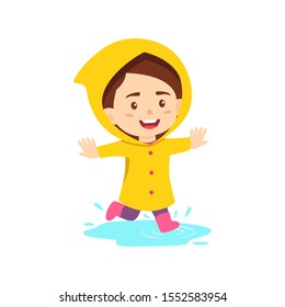 raincoat clipart images stock photos vectors shutterstock https www shutterstock com image vector happy girl wear raincoat vector cartoon 1552583954