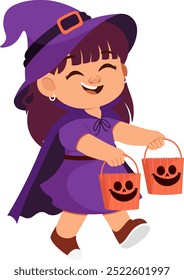 Happy Girl Witch Illustration Illustration